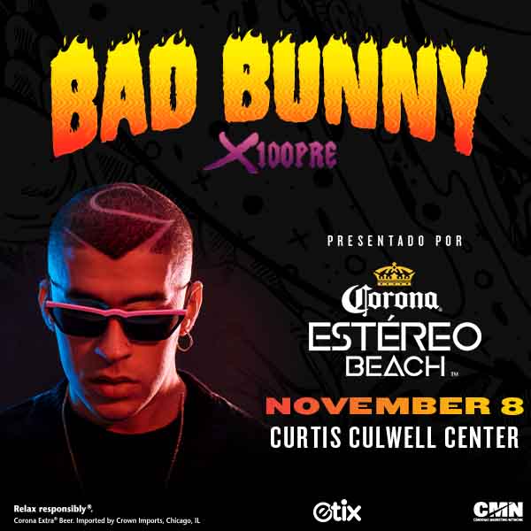 Bad Bunny headhsot wearing sunglasses